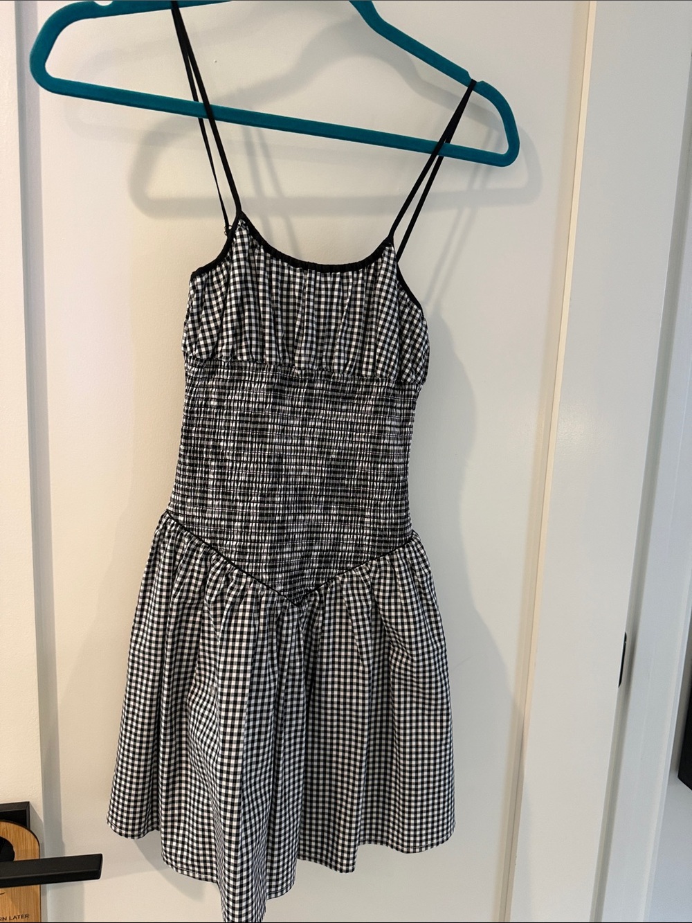 Frankie's Bikinis Black and White Coast Poplin Mini Dress cottage tile XS